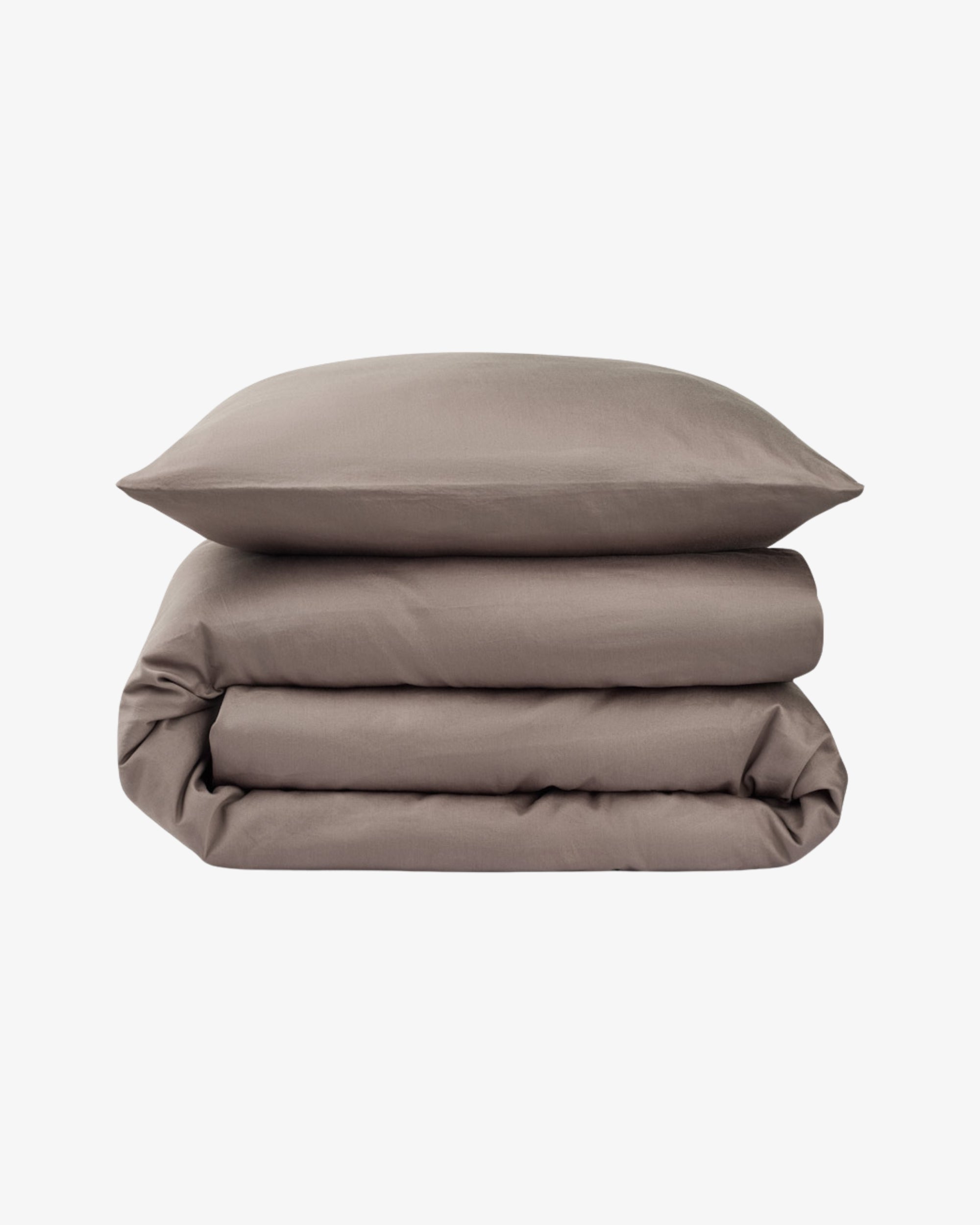 Bomuldssatin sengesæt - Brun