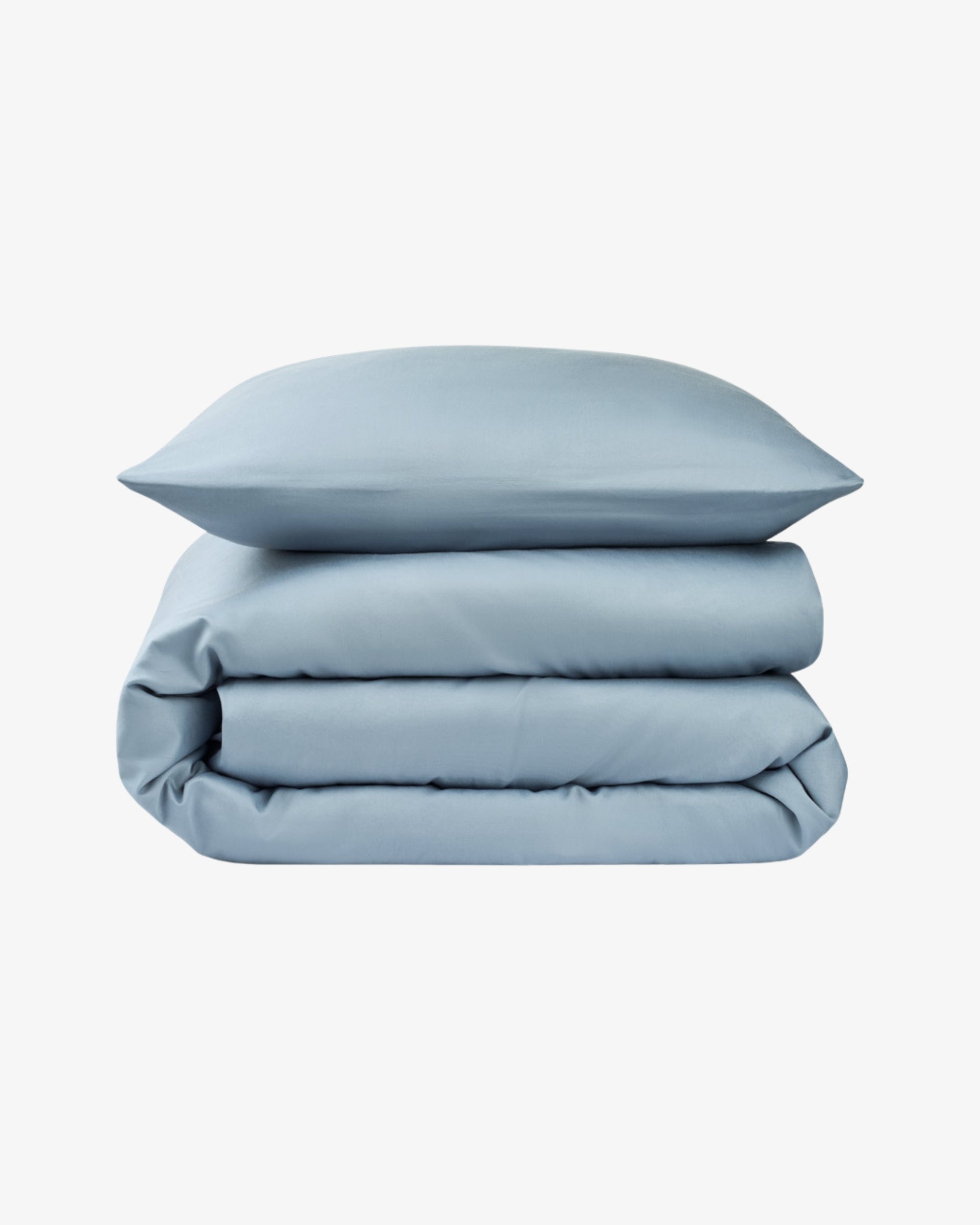 Bomuldssatin sengesæt - Dueblå