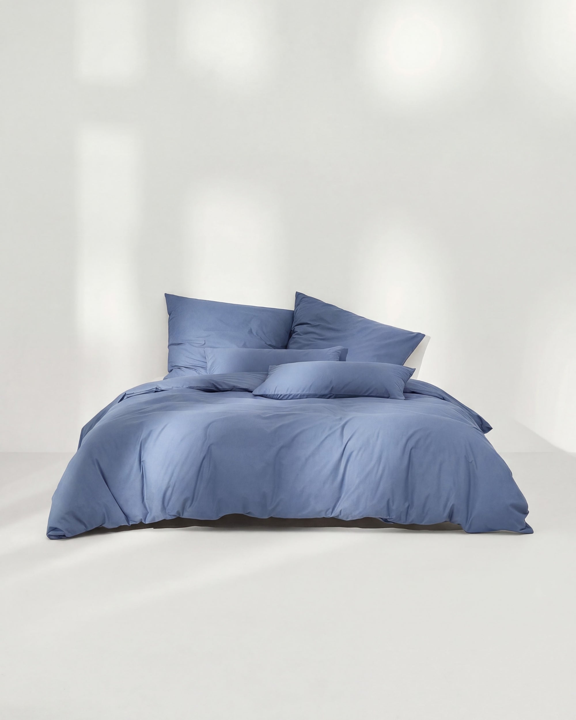 Cotton percale bed set - Navy blue