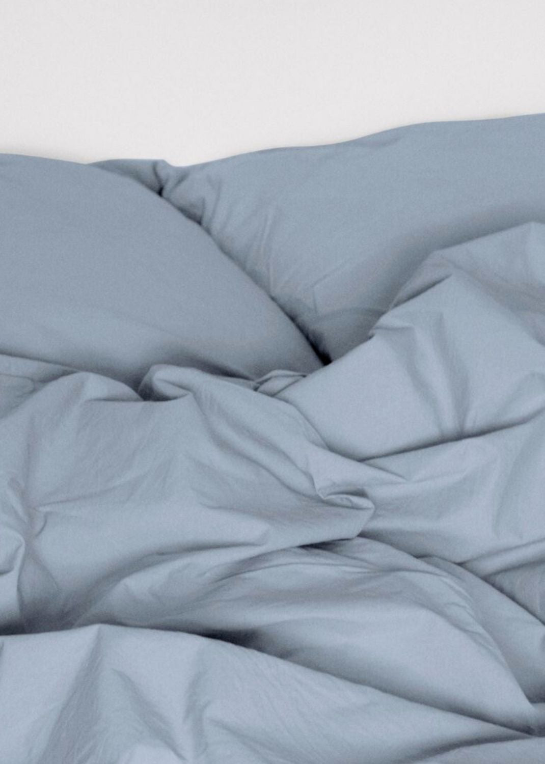 Cotton satin bed set - Dove blue