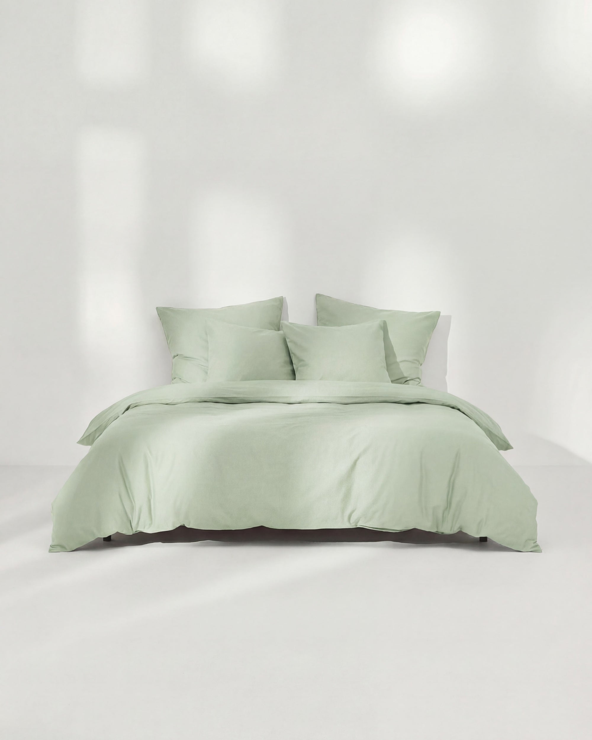 Bomuldspercale sengesæt - Grøn