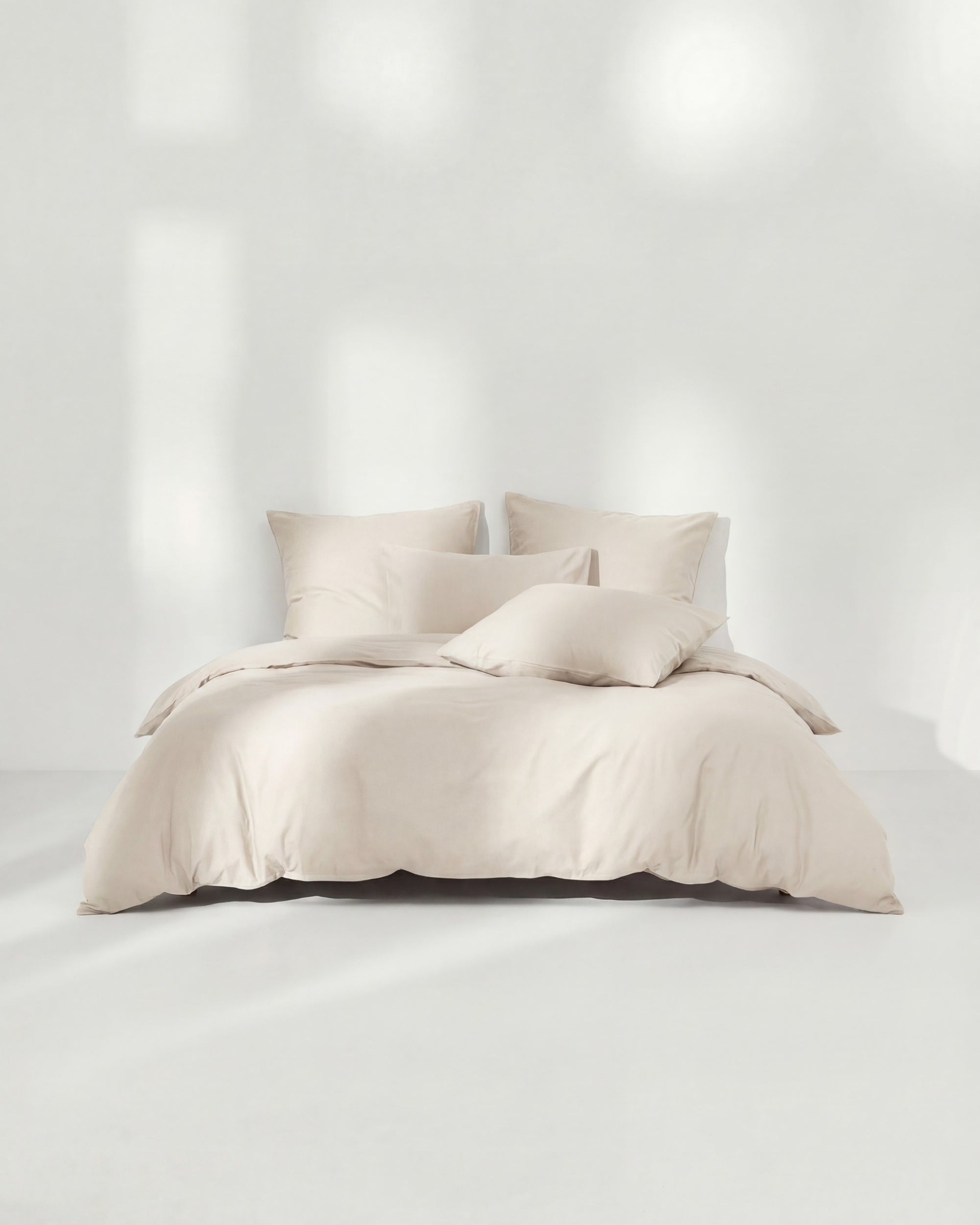 Bomuldspercale sengesæt - Lysegrå