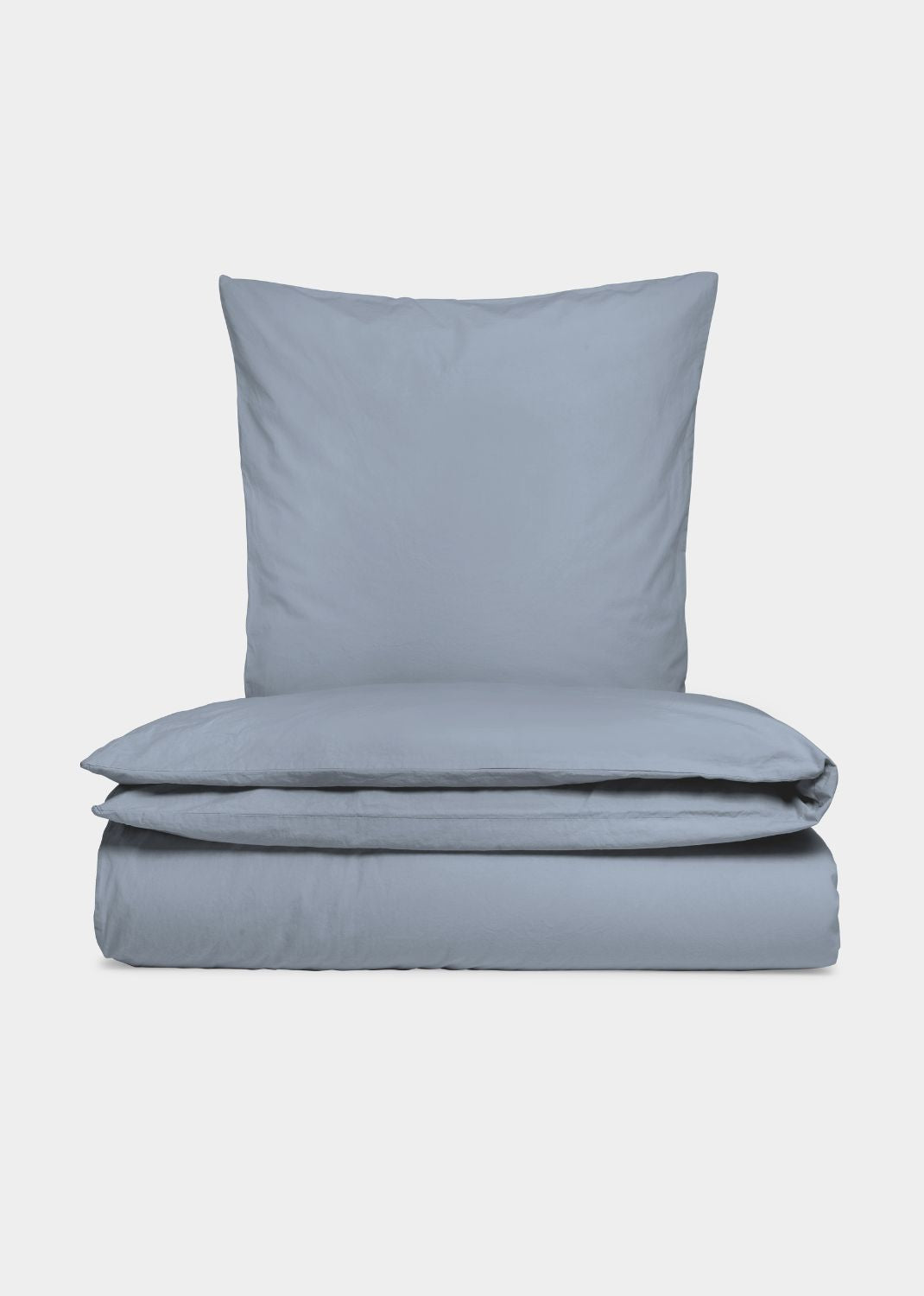 Cotton percale bed set - Dove blue
