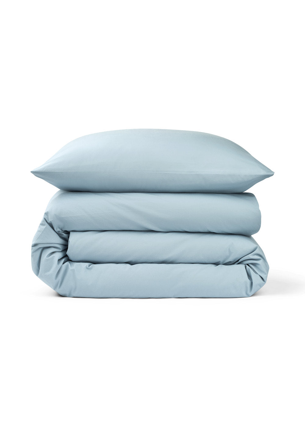 Bomuldspercale sengesæt - Dueblå