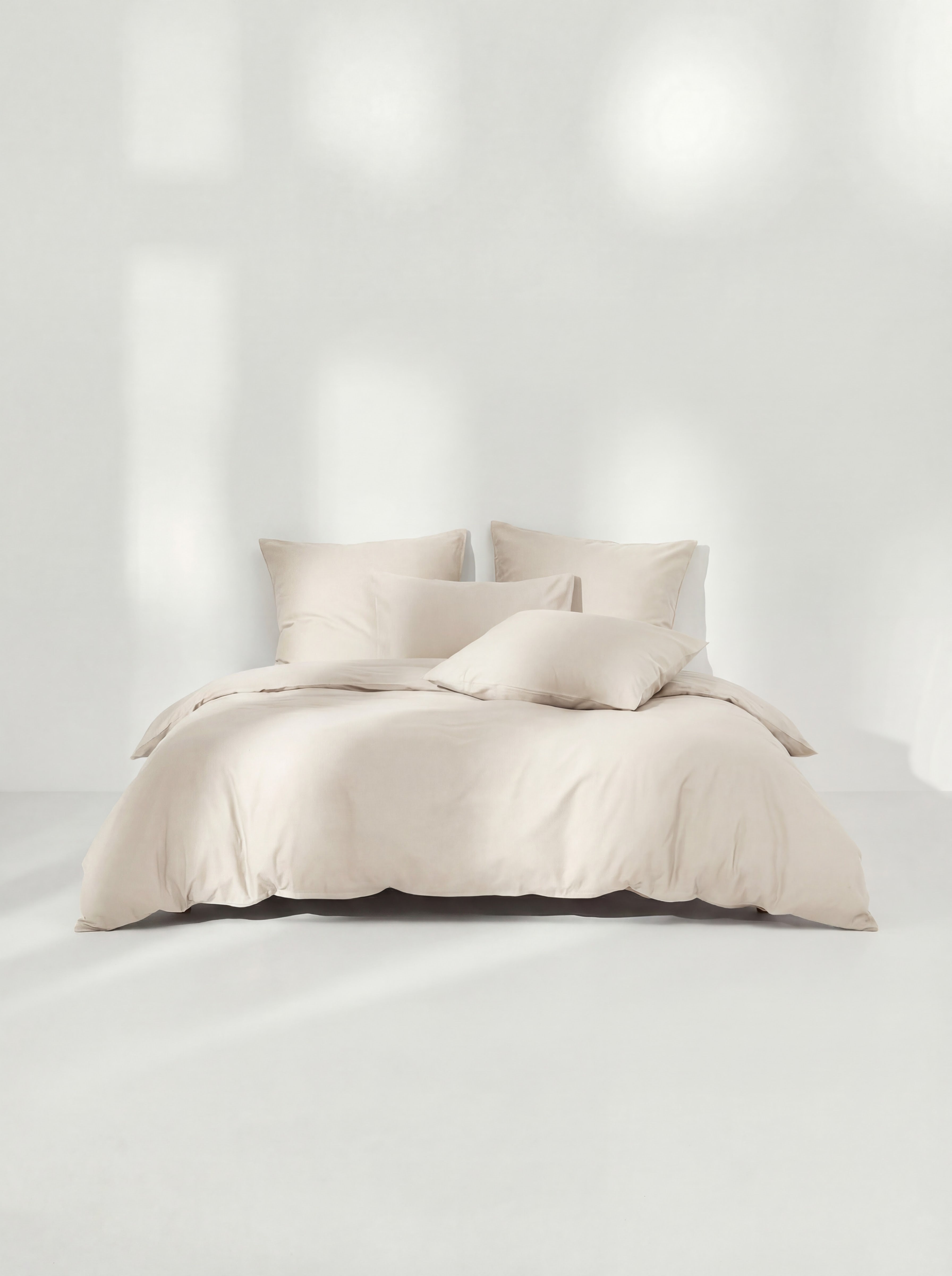 Bomuldspercale sengesæt - Lysegrå