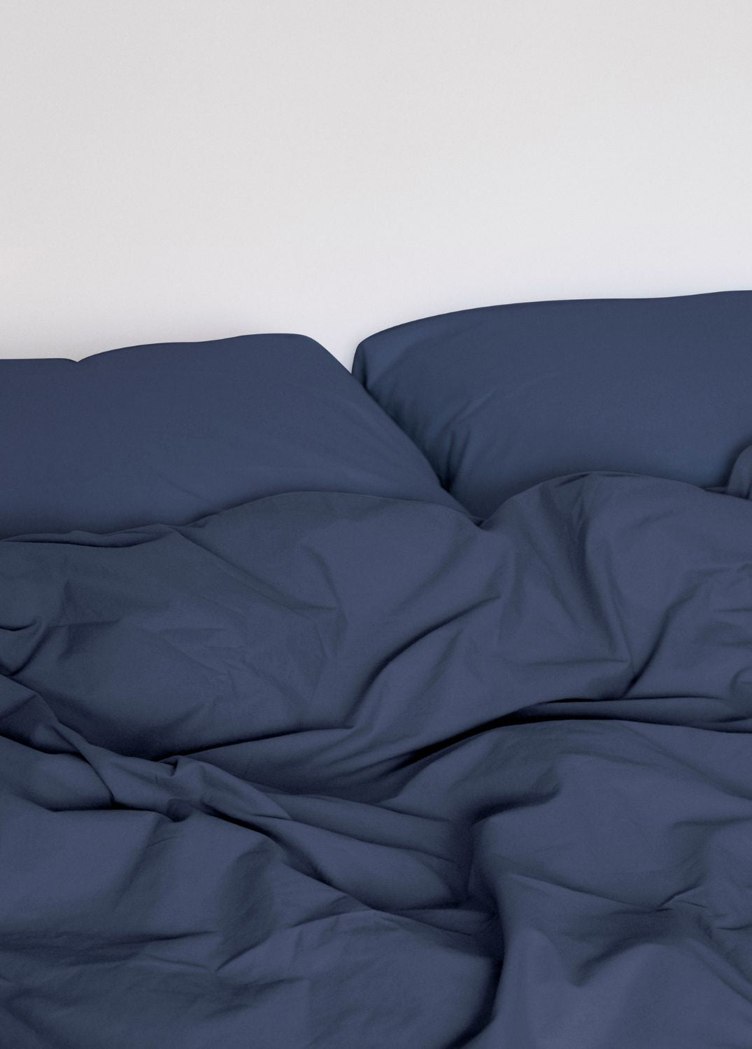 Bomuldspercale sengesæt - Marineblå