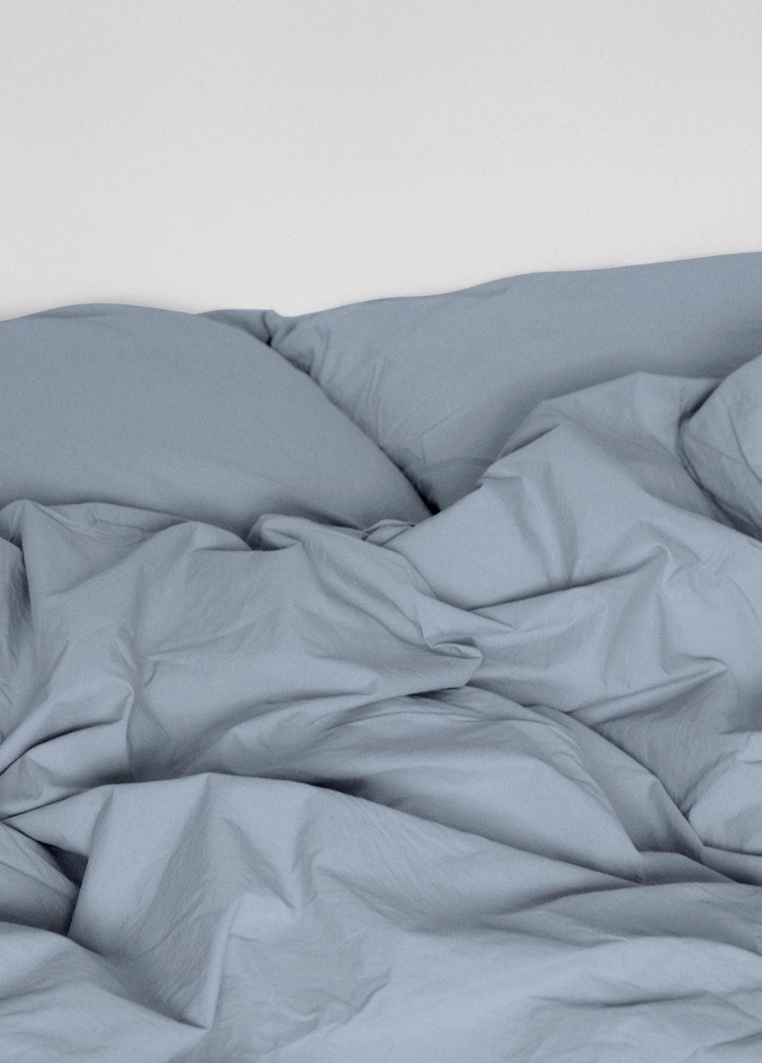 Cotton percale bed set - Dove blue