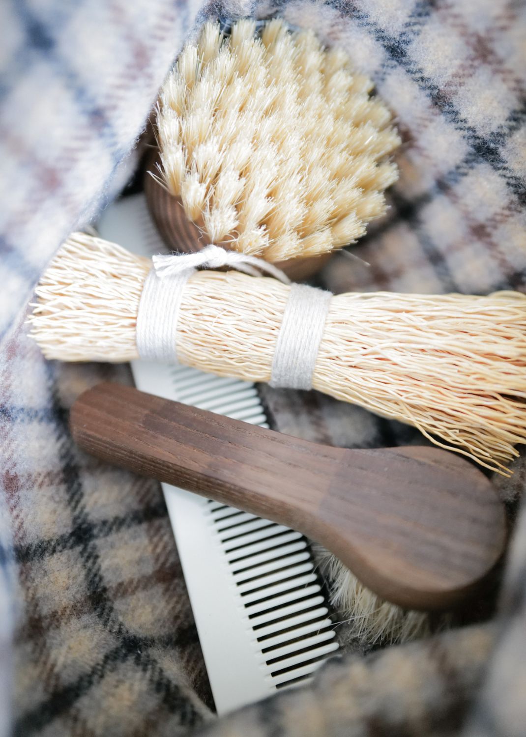 Uld toilettaske - Brun tern