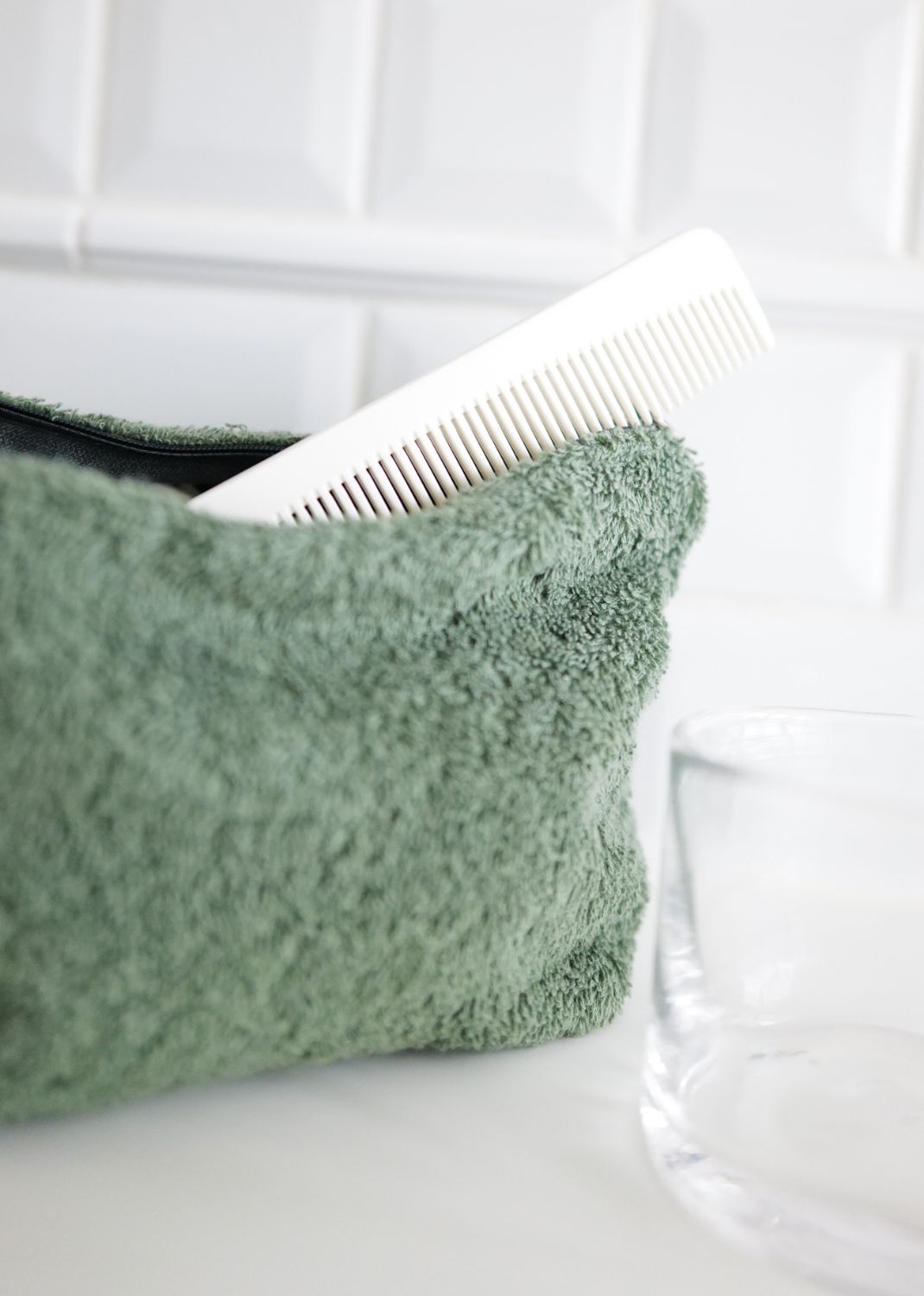 Frotte toilettaske - Grøn