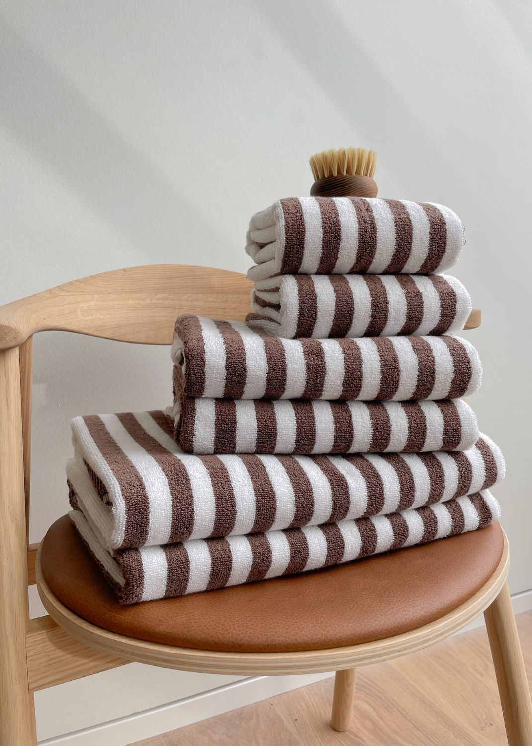 Terry towel - Chocolate stripe