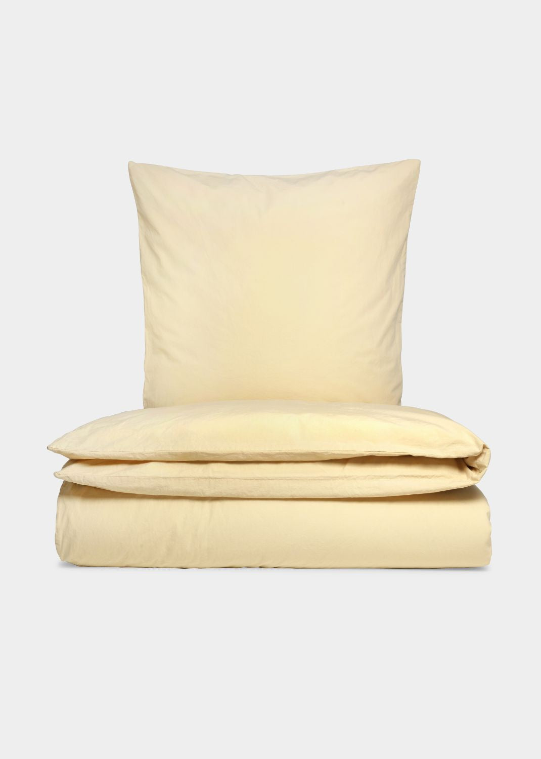 Cotton percale bed set - Beige/Yellow 