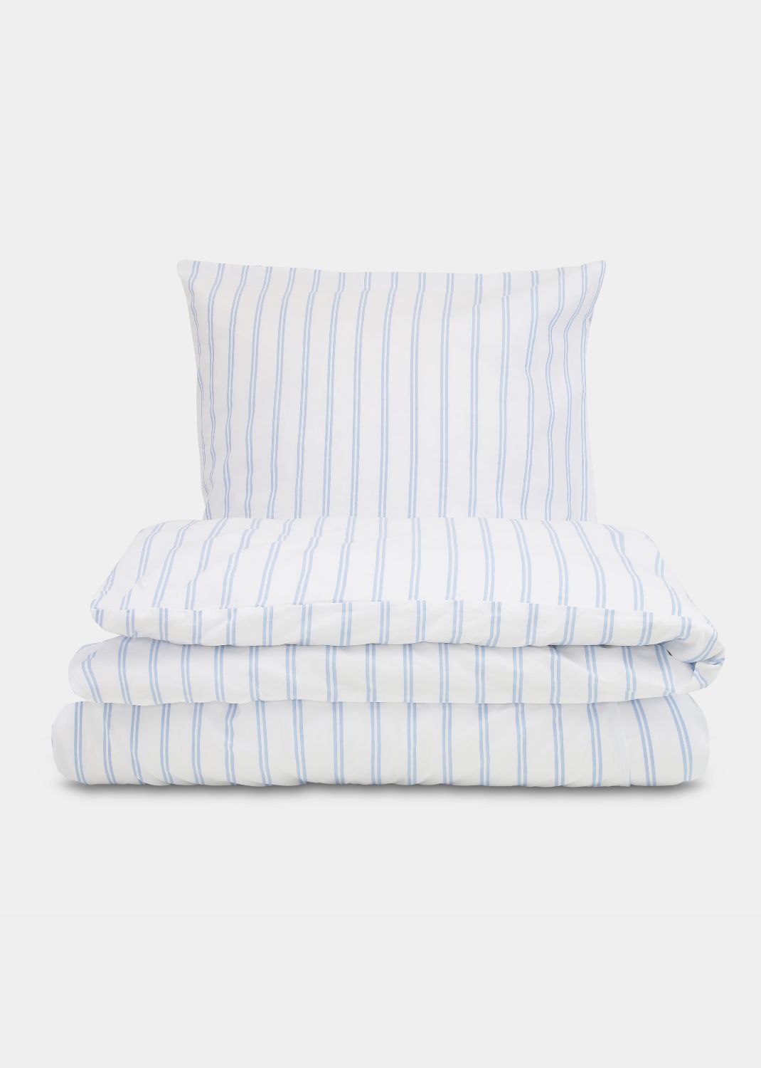 Blank x Sekan - Bomuldspercale sengesæt - Blå strib