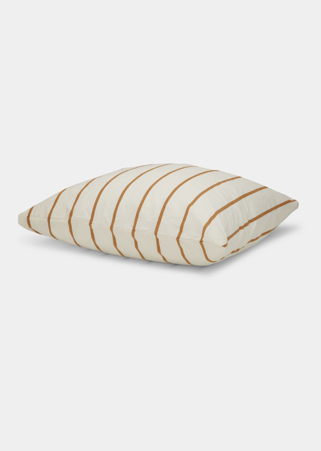 Cotton percale cushion cover - Taupe stripe