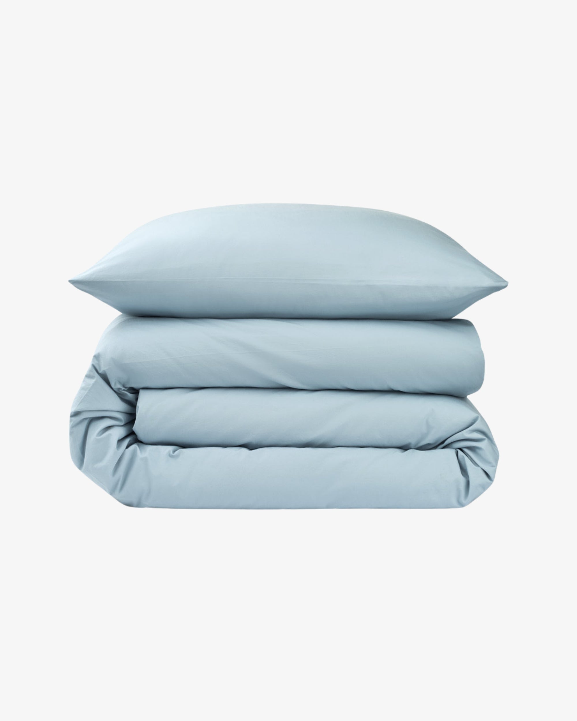 Cotton percale bed set - Dove blue 