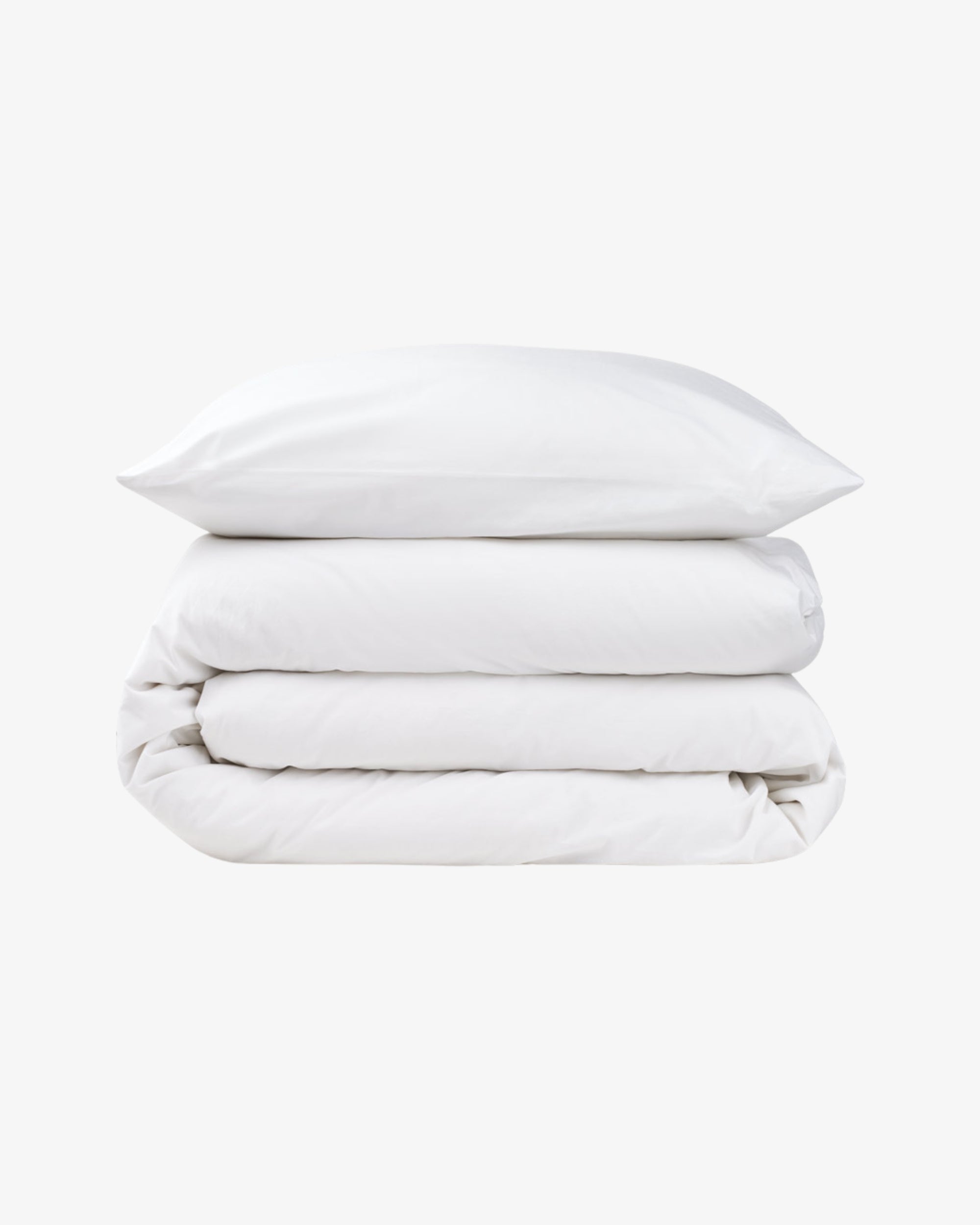 Cotton percale bed set - White
