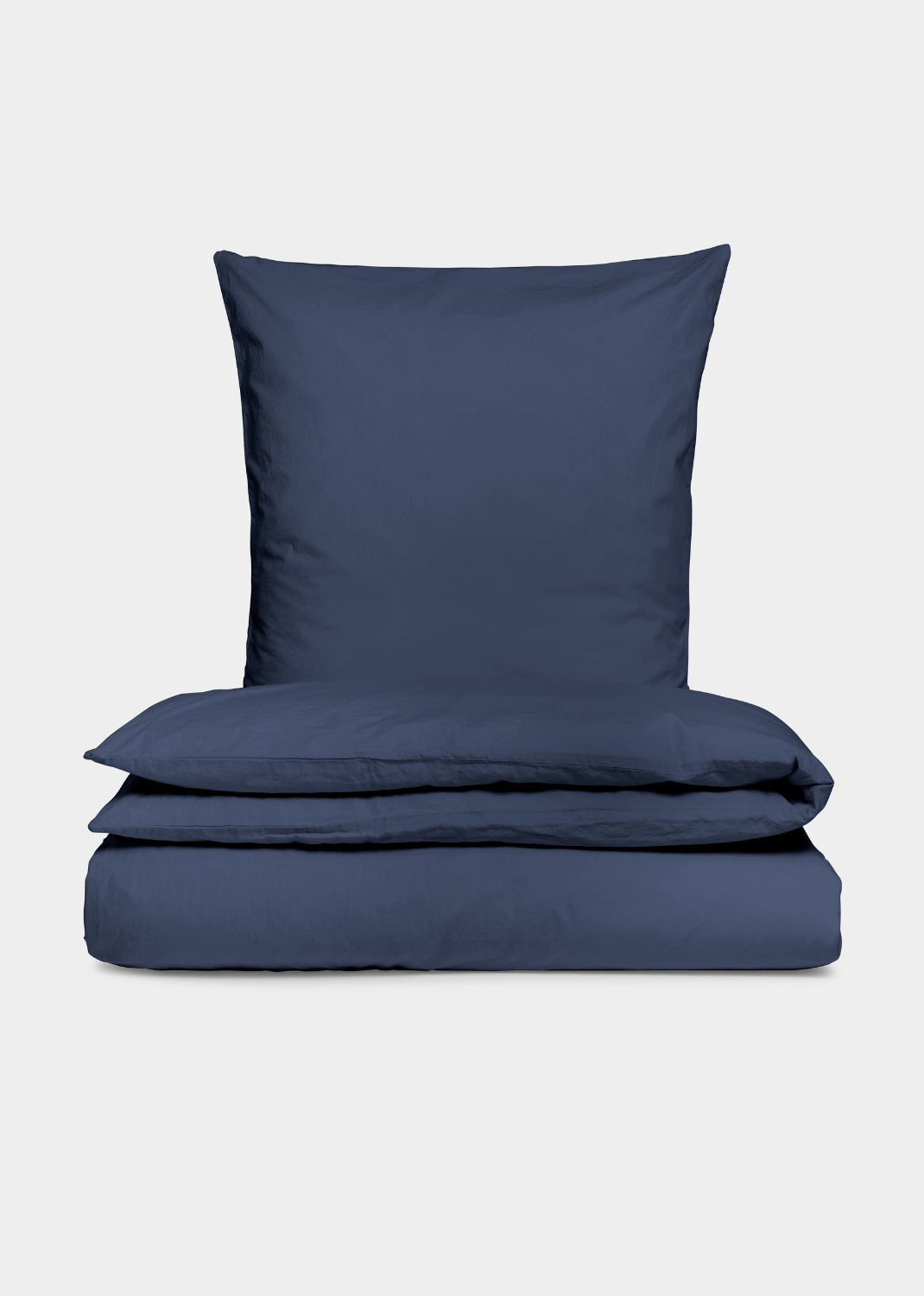 Cotton percale bed set - Navy blue