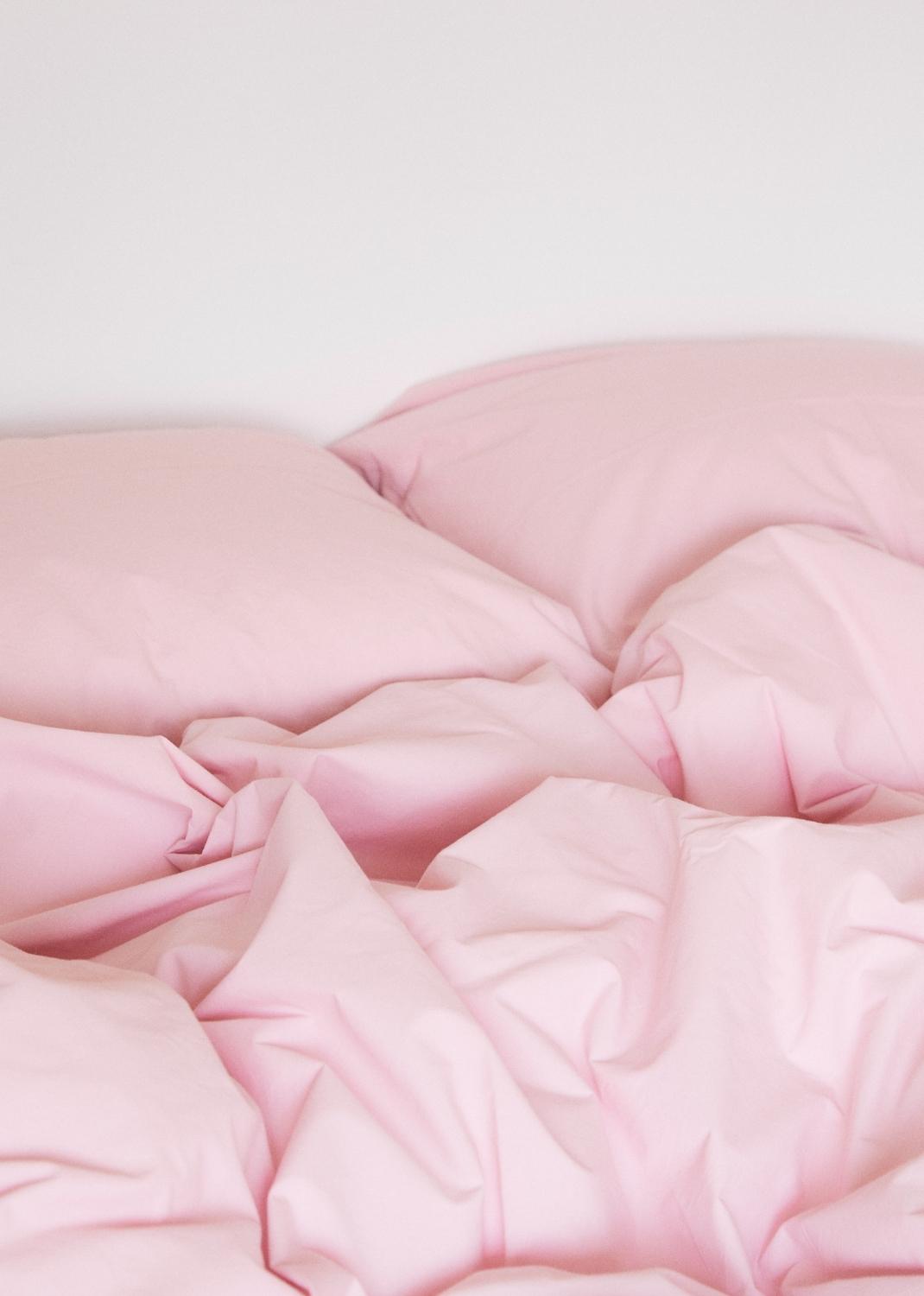 Cotton percale bed set - Pink 