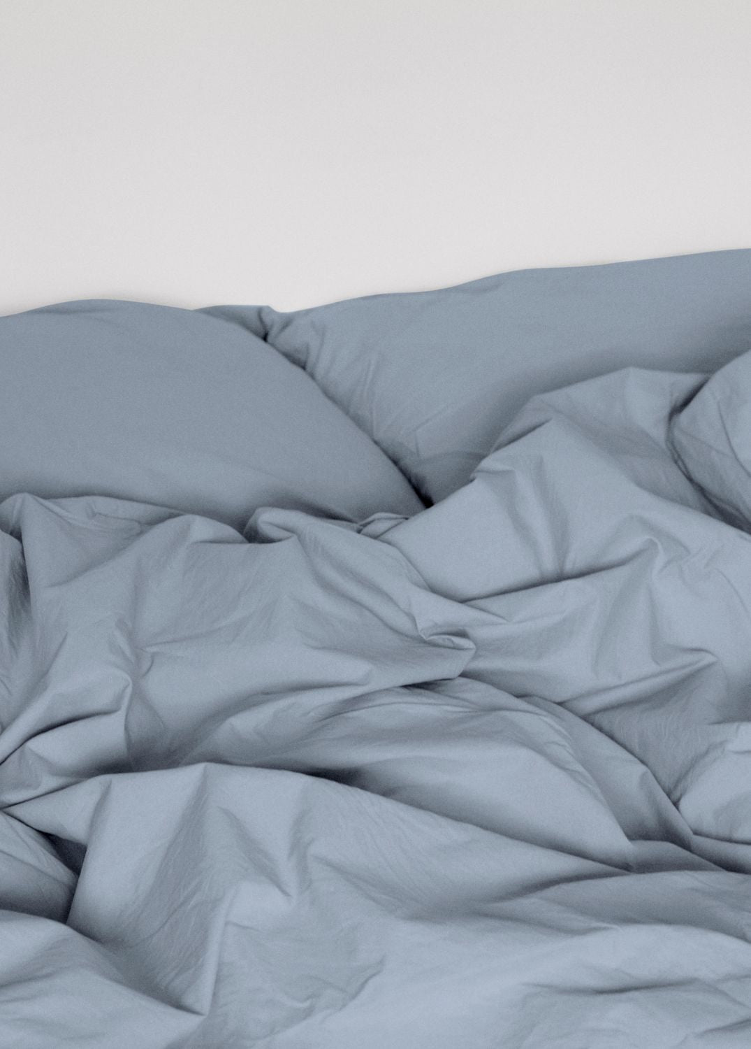 Bomuldspercale sengesæt - Dueblå