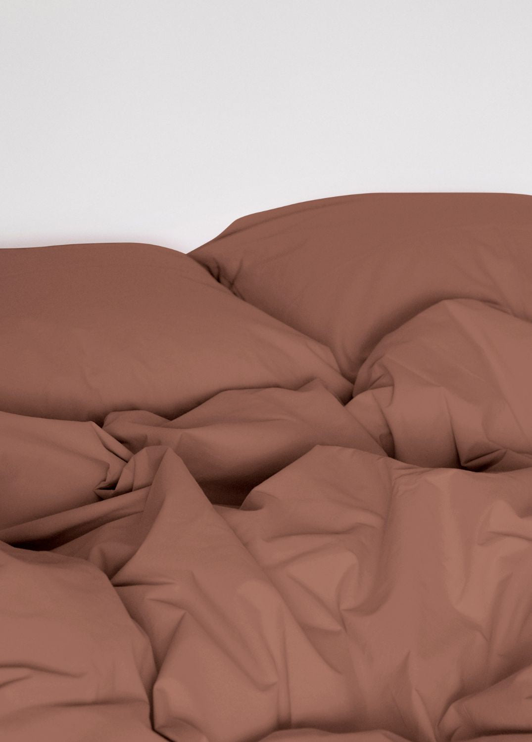 Cotton percale bed set - Rust